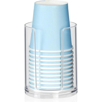 Dispensador de vasos de baño para enjuague bucal desechables de plástico transparente de 3 oz 4 oz Foto 1 de 4