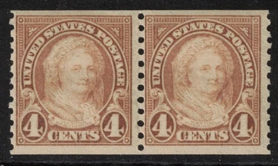 USA Scott 601 Horizontal Coil Pair Mint NH (1923) - Image 1 of 2