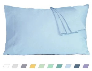 Pillow Cases, Standard Queen Size Cotton Percale Weave Pillowcases, Pre-Shrun... - Picture 1 of 8
