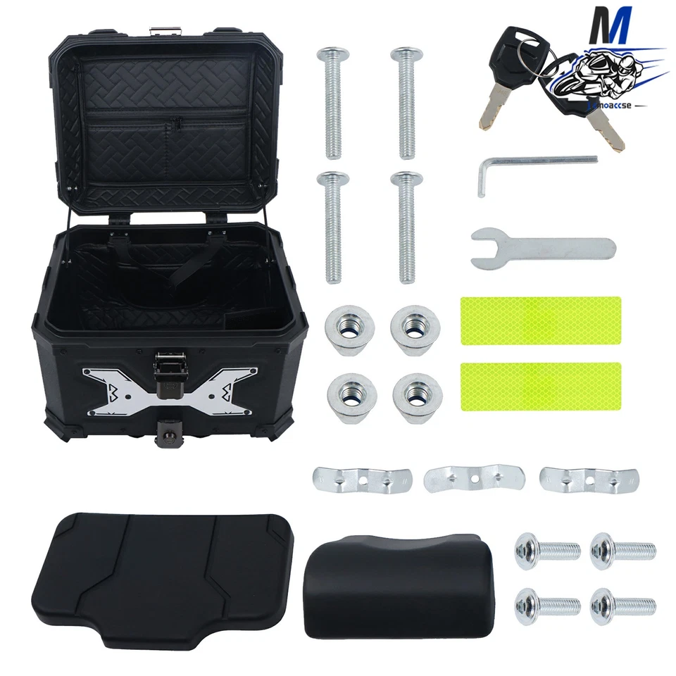 Caja de almacenamiento trasera para moto impermeable, herrumbre y polvo 45L Foto 1 de 4