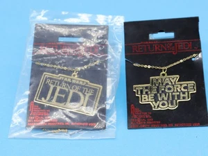 Adam Joseph 1983 Star Wars Necklace Return Of The Jedi May The Force Be With You - Picture 1 of 3