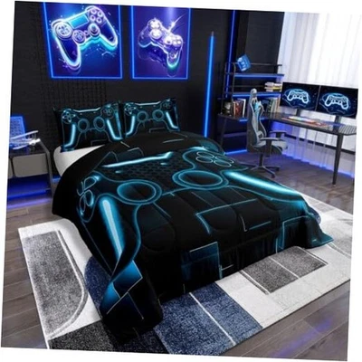 Conjuntos de cama masculinos conjunto de edredom para jogos masculinos gamer duplo multi 55 - Imagem 1 de 4