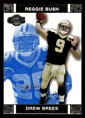 2007 TOPPS CO-SIGNERS DREW BREES 11 REGGIE BUSH CHANGING FACES BLUE /349 SAINTS - Image 1 of 2
