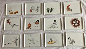 Lot of 12 Crate & Barrel CB2 Oliver Porcelain Appetizer Snack Plates 6.5" x 5" - Picture 1 of 4
