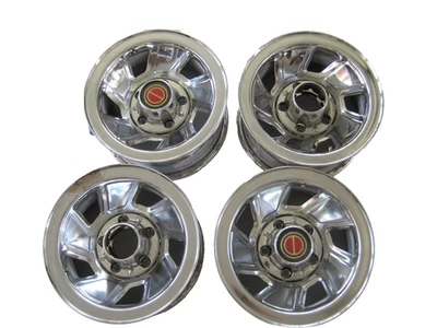 Set 4 15"x7.5" 1992-1996 Ford F-150 Bronco chrome steel wheels F2TZ-1015-B CAPS - Image 1 of 4