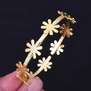 18 Carat Gold Plated Hammered Ethnic Handmade Adjustable Bangle Jewelry RB-662 - Picture 1 of 2
