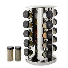 20 Jar Revolving Countertop Spice Rack with Spices Included, FREE Spice Refil...