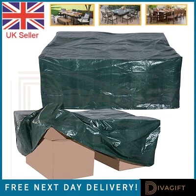 DIVAGARDEN WATERPROOF TARPAULIN FOR GARDEN PATIO FURNITURE COVER OUTDOOR LARGE RATTAN TABLE