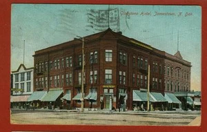 1908 Jamestown North Dakota ~ Gladstone Hotel Bank Barbiere Polo Biliardo - Foto 1 di 2