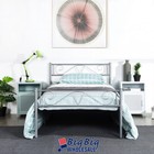 Twin Size Metal Bed Frame Mattress Foundation Steel Platform Headboard Storage