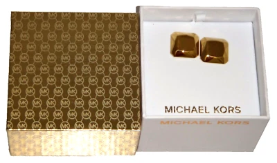 MICHAEL KORS MKJ5816710 Pendientes Cuadrados de Acero Inoxidable Oro Amarillo + CAJA MK Foto 1 de 4