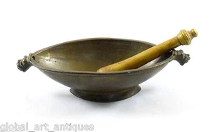 Old Antique Indian Natural Herbs Mortar & Pestle Spice Grinder Masher.G66-132 - Picture 1 of 9