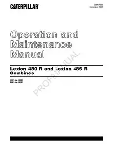 Caterpillar Cat Lexion 480 R 485 R Combine OPERATORS MAINTENANCE MANUAL - Picture 1 of 1