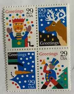 US 1993. Contemporary Christmas. Sc#2794a. Block of 4. MNH - Picture 1 of 1
