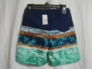 LANDS' END BOY'S SWIM TRUNKS SIZE MED (5-6) NWT COLOR PALM LEAF STRIPE :BB19-1 - Picture 1 of 2