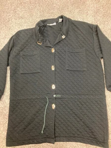 Erika Taylor Sport Women’s Black Quilted Jacket size Large Fast Shipping - Picture 1 of 5