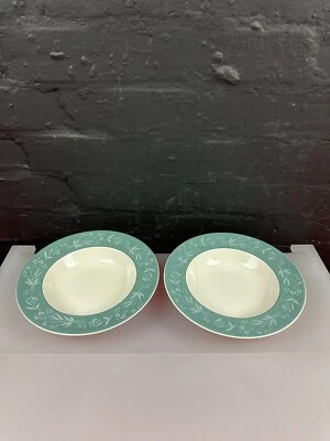 2 x Royal Doulton Cascade D6457 Rimmed Soup / Pasta Bowls 8.5" Wide Set - Image 1 of 4