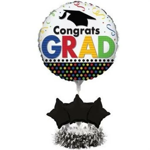 Kit de centro de mesa de globo de 18 pulgadas Graduation Congrats decoración de papel de aluminio Foto 1 de 1