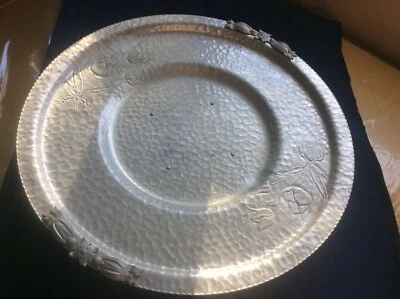 Hammered Aluminum Lazy Susan Rotating Serving tray  For salads, antipasto - Image 1 of 2