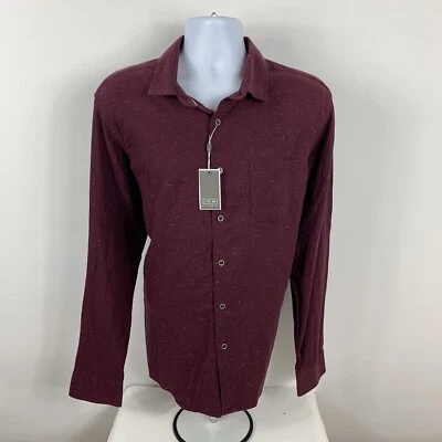 Ike Behar Shirt Men’s XL Button Down Maroon Speckled Long Sleeve 100% Cotton NWT - Image 1 of 4