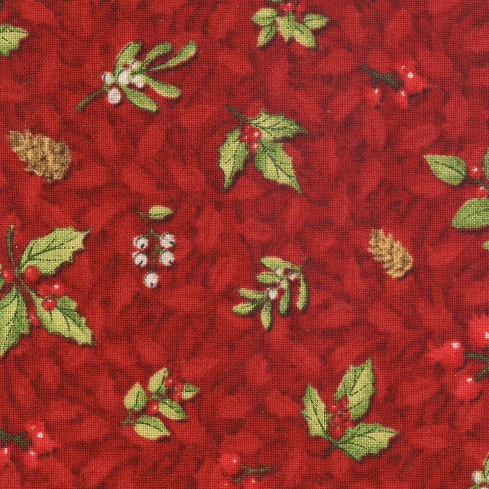 Navidad Mini Verdes Sobre Rojo 20 4" Tela Cuadrados Edredón Algodón Todo Arreglado Foto 1 de 1