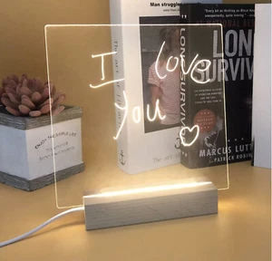 Single Color Acrylic Led Writing Board Custom Text Writing Board USB Light  - Picture 1 of 16