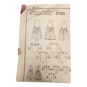 Simplicity 9765 Instructions/Directions ONLY NO PATTERN 1990-1999 - Picture 1 of 4