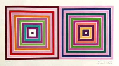 Frank Stella Lithographie Handmade (COA Originale Signée OP) Numérotée Au Crayon - Photo 1/4