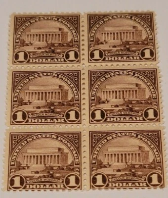 Scott#: 571 - Lincoln Memorial, Block of 6 MNHOG - Image 1 of 2