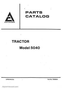 Allis Chalmers 5040 Parts Manual - Bild 1 von 1