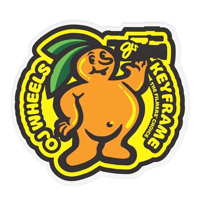 OJ Wheels Keyframe Skateboard Sticker 4" Santa Cruz