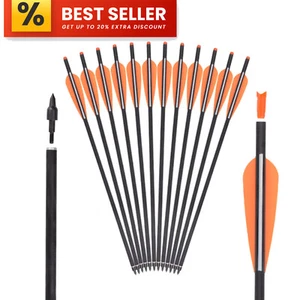16-22inch Crossbow Bolts Carbon Arrows Archery Hunting Outdoor US Stock 6/12pcs - Picture 1 of 9