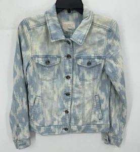 Chambrai Anthropologie Jeansjacke Damen mittelblau Azteken Tribal Trucker Boho - Bild 1 von 8