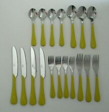 18 PIECES VINTAGE FIESTA FIESTAWARE YELLOW SWIRL FLATWARE SET