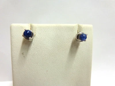 Pendientes oro blanco 14kt estrella azul zafiro poste perforado bks talla 5mm rd wgt 2,4 gr Foto 1 de 4