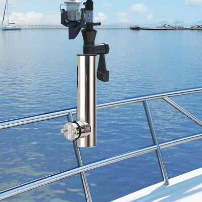 2 Stück Edelstahl Bootsrutenhalter Angelrutenhalter Für 19-25mm Reling 230mm/ 9" - Bild 1 von 4
