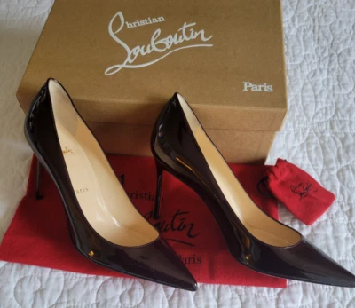 NUEVO $845 Christian Louboutin DECOLLETE 85mm Borgoña Bombas Talla EU 36.5 Foto 1 de 4