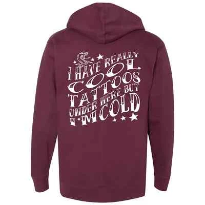 Nouveau Hoodie Tatté Et Froid Unisexe Maroon Petit-3XL Fabriqué Aux États-Unis - Photo 1/3