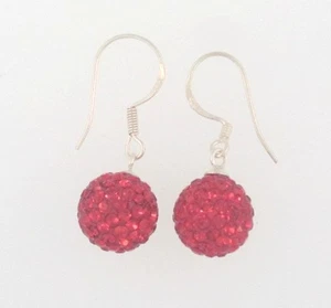   12 mm Pavé Kristall Discokugel Ohrhänger Sterlingsilber Fischhaken  - Bild 1 von 25