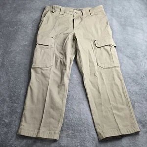 Duluth Trading Co Cargo Pants Men's Size 36x28(26) Khaki Brown Flex Fire Hose  - Picture 1 of 20
