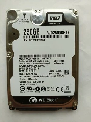 Western Digital WD2500BEKX 250GB 7200rpm 2.5" SATA HDD - Image 1 of 2