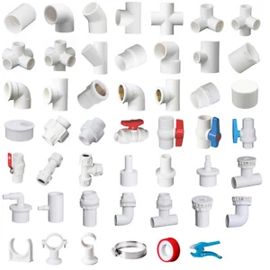 White PVC 20mm ID Pressure Pipe Fittings Metric Solvent Weld Various Parts - Picture 1 of 75