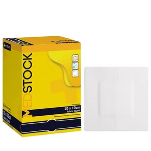 MEDSTOCK Fabric Island Dressing - 10cm x 10cm (Box of 100) - Picture 1 of 5