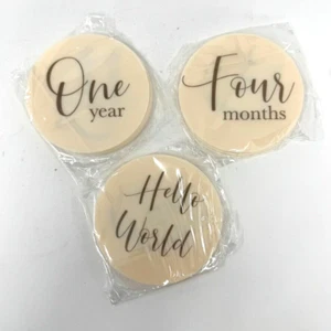 Round Milestone Markers for Pregnancy and Baby - Hello World through One Year! - Picture 1 of 1