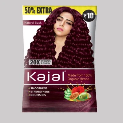 Kajal Burgandy Hair Henna 10gm pack of 10 pcs 100% Pure Organic Heena' - Image 1 of 3
