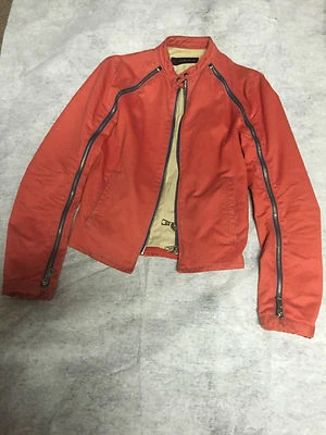 Chaqueta Dsquared D2 Para Hombres Primavera Motociclista Cremallera Roja Talla 46 Pequeña S Pasarela Rara Foto 1 de 3