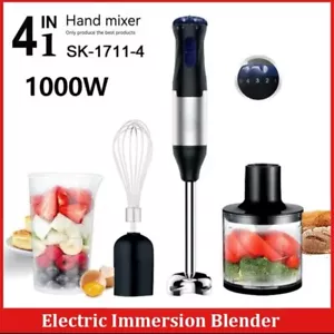 Frullatore da cucina 1000w 4 in 1 / frullatore manuale in acciaio inox verdure / carne / chopper / ovetto - Foto 1 di 6