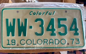 1973 PAIR COLORADO LICENSE PLATES NEW IN ORIG SEALED WRAP - Picture 1 of 1
