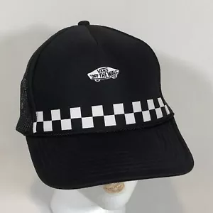 Cappello da camionista vintage anni '80 Vans nero scacchiera rete snapback cappello da pattinatore cap otto - Foto 1 di 11
