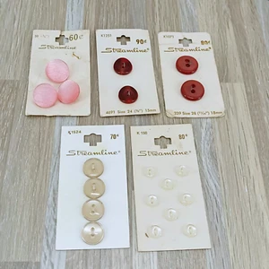 Button Lot Carded Streamline Assorted Colors Craft Sewing Closures & Connectors - Picture 1 of 11